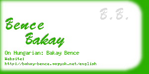 bence bakay business card